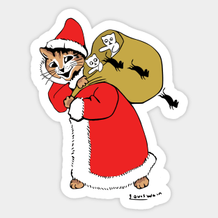 Santa Paws Cat Sticker